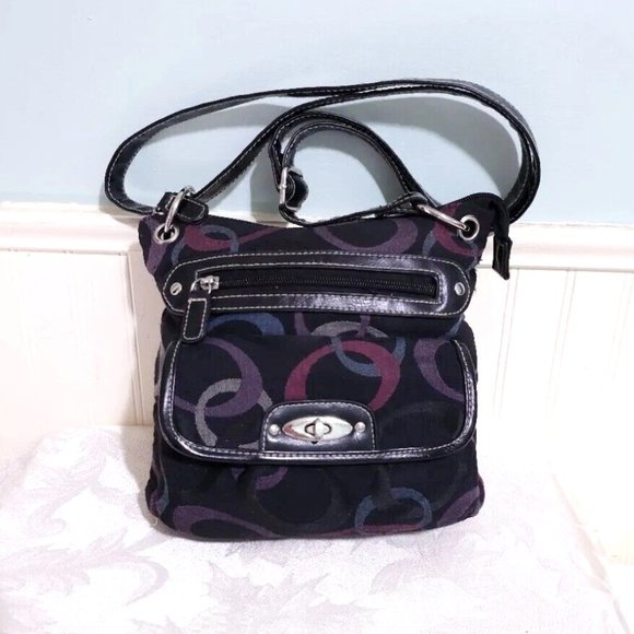 Target Small Black Purple Fuchsia Blue Tan Crossbody Shoulder Bag Purse Top Zip - Picture 1 of 13